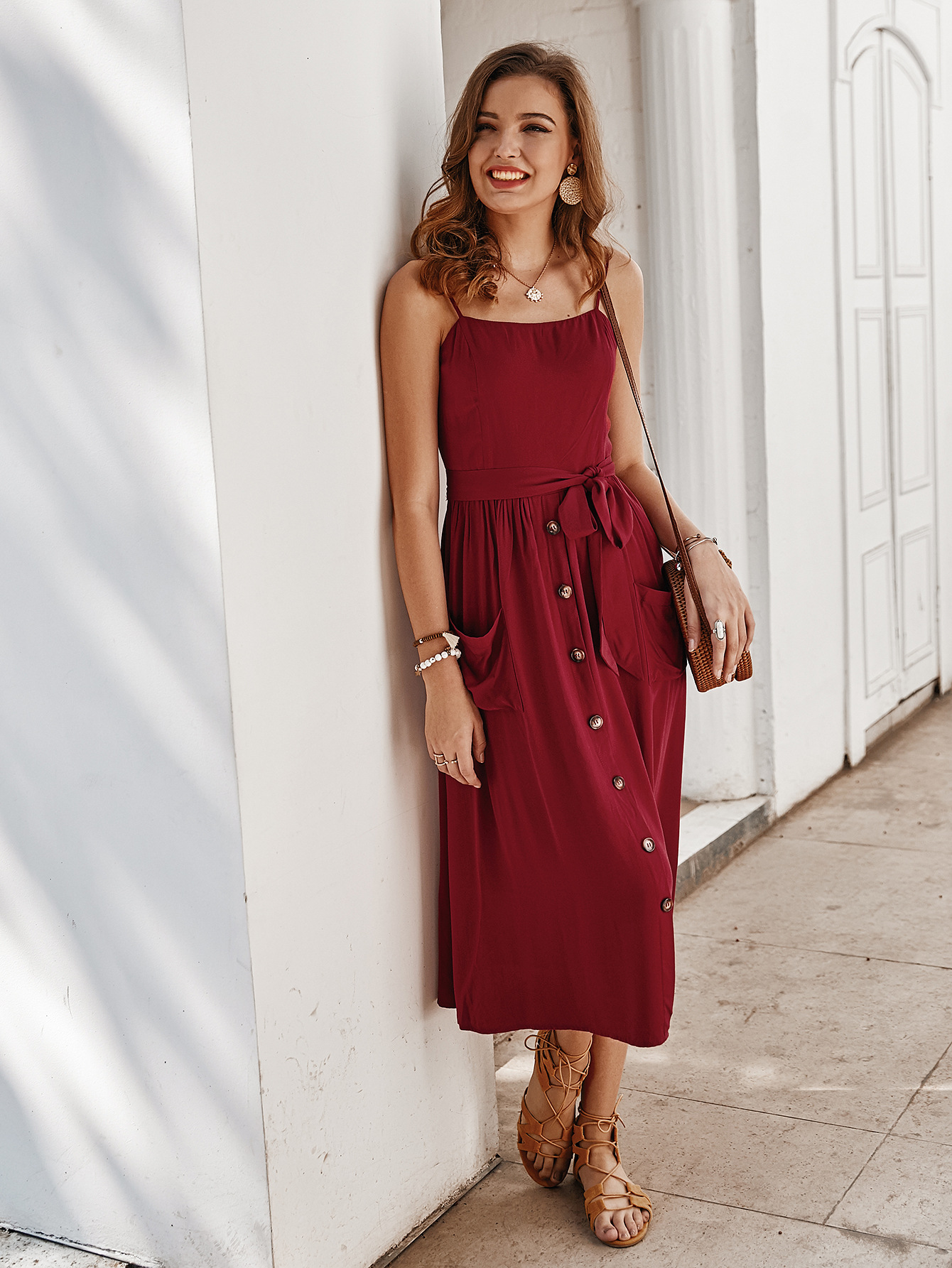 Solid Color Sleeveless Dress Original Design Elegant Style Spring Summer Collection Wholesale Available