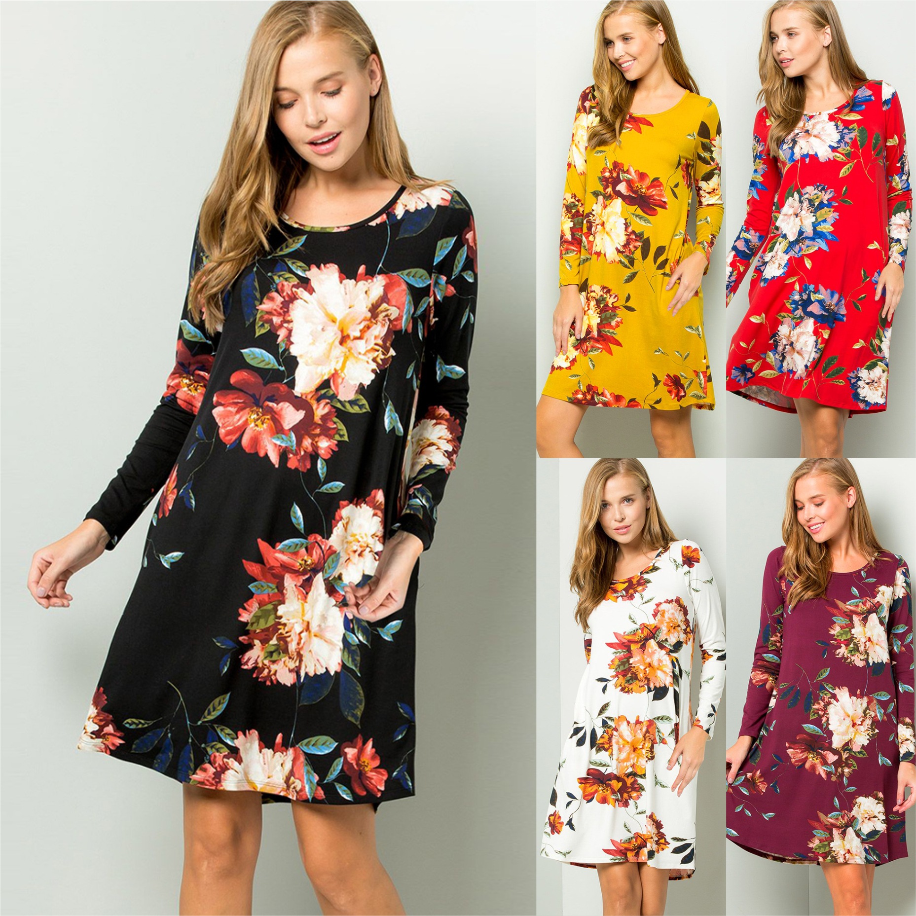 Floral Print Mini Dress Womens Spring Summer Fashion Casual Style for Everyday Wear Wholesale Available