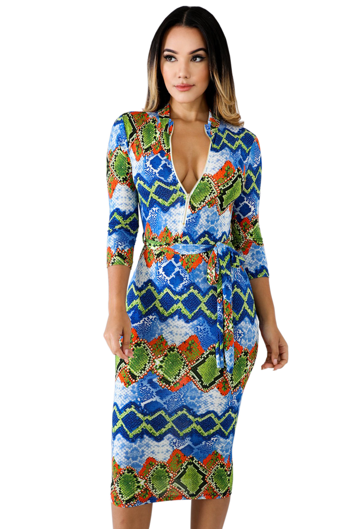 V Neck Pencil Dress Spring Collection Elegant Style Milk Silk Fabric Comfortable Fit Wholesale Available