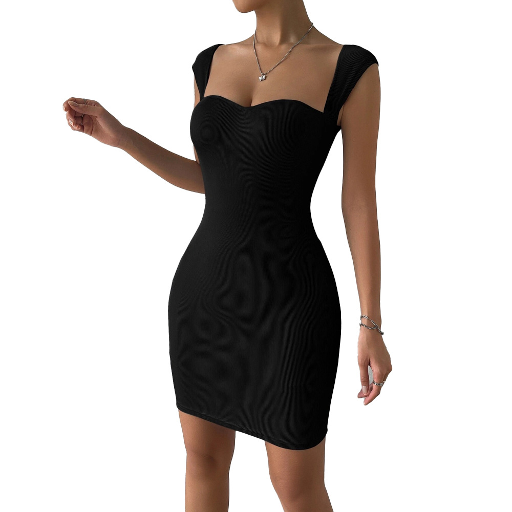 Spring Summer New Sexy Nightclub Sleeveless Knitted Bodycon Mini Dress