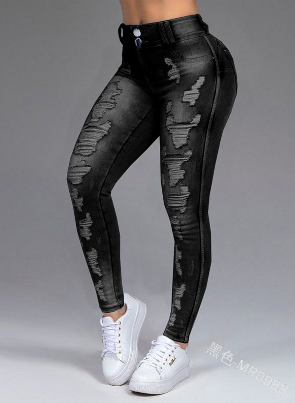 Womens Ripped Skinny Jeans Stretch Fabric Slim Fit Casual Style Perfect for Everyday Wear Ready to Ship