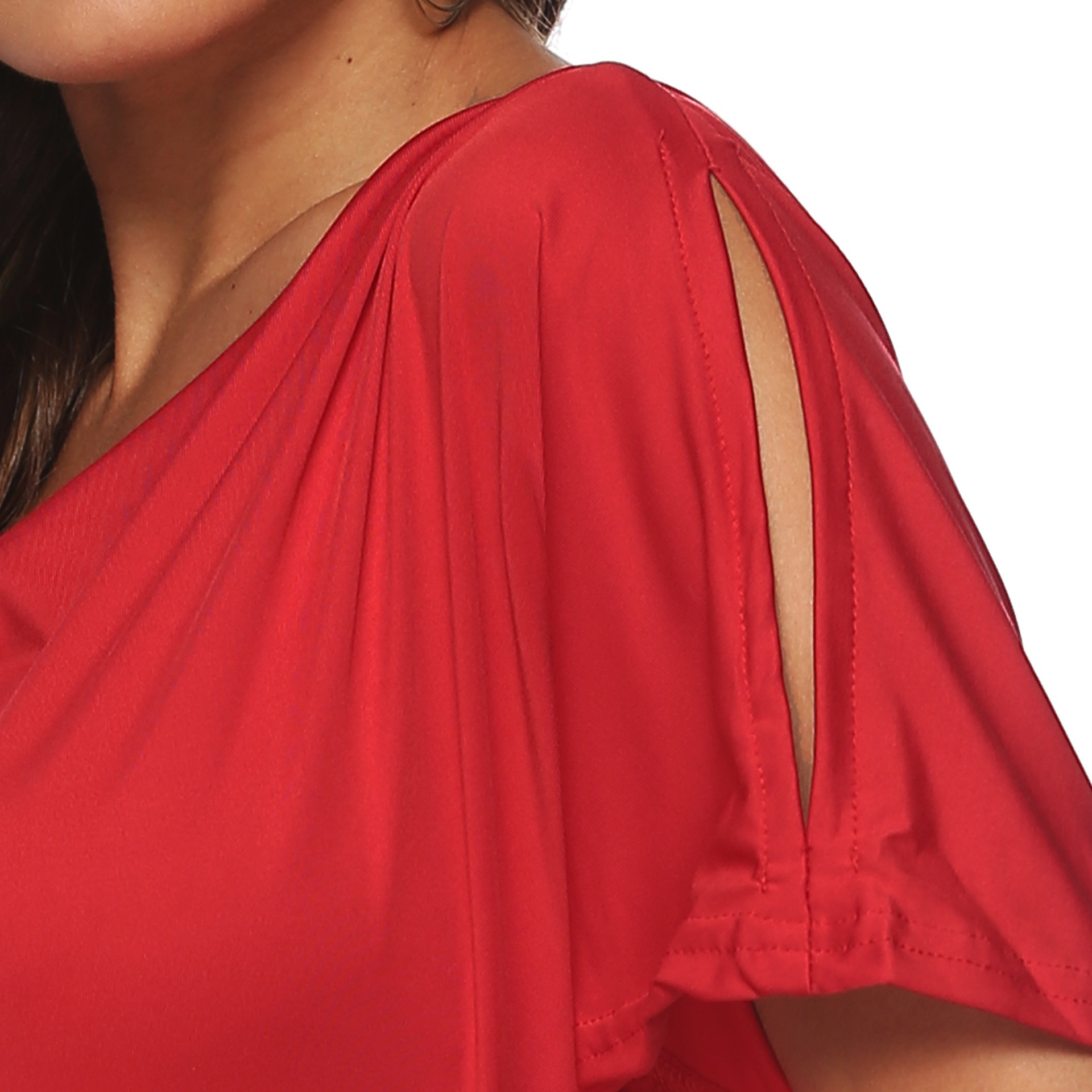 Plain Color Short Sleeve T Shirt Round Neck Off Shoulder Casual Style Perfect for Summer Wear Wholesale Available