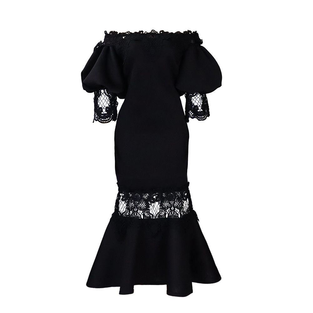Elegant Off Shoulder Lace Mermaid Dress for Women, Summer Fashion, Cross Border Trade, European and American Style Party Gown