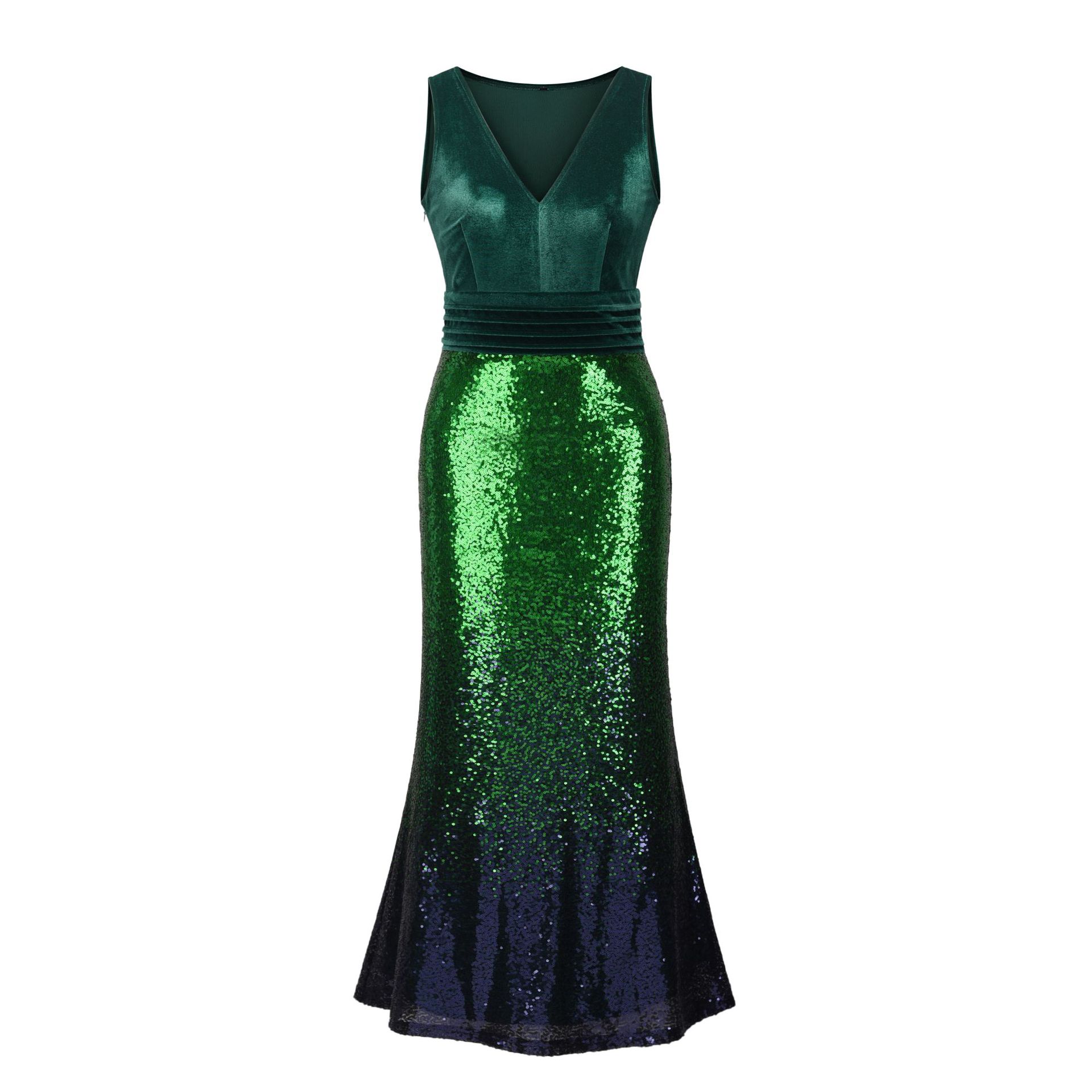 Elegant Sequin Maxi Dress Slim Fit Sleeveless Spring Summer Fashion Perfect for Parties and Formal Events Wholesale