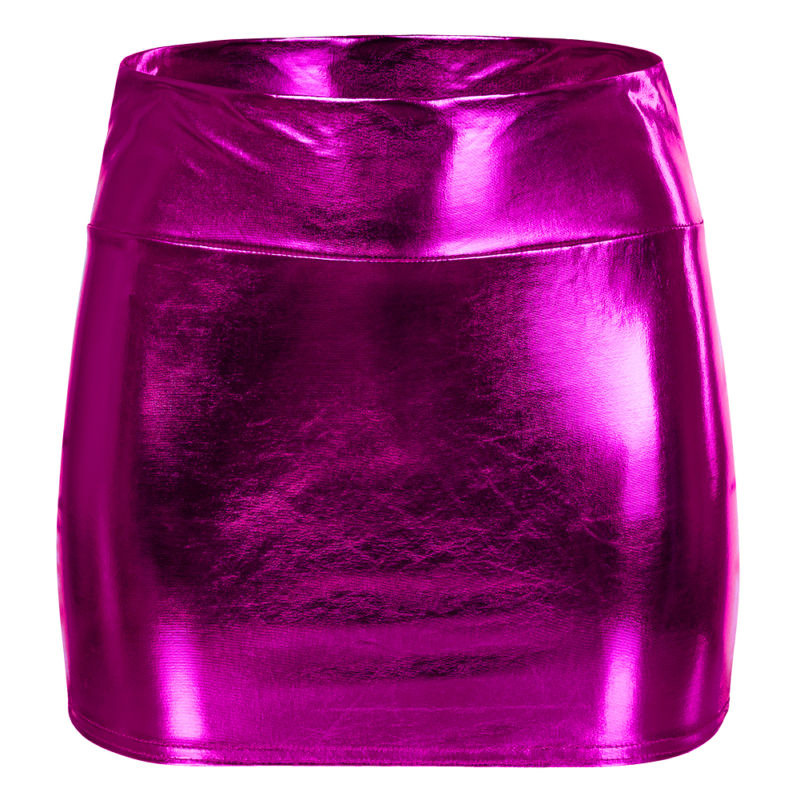 PU Bodycon Skirt Sexy Fashionable Versatile Gold Foil Detail Performance Wear for Women Wholesale Available