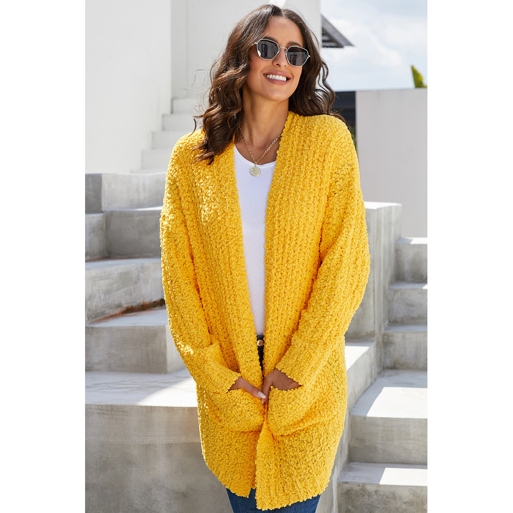 Womens Mid Length Cardigan Wool Blend Long Sleeve Knitted Winter Style Wholesale Available