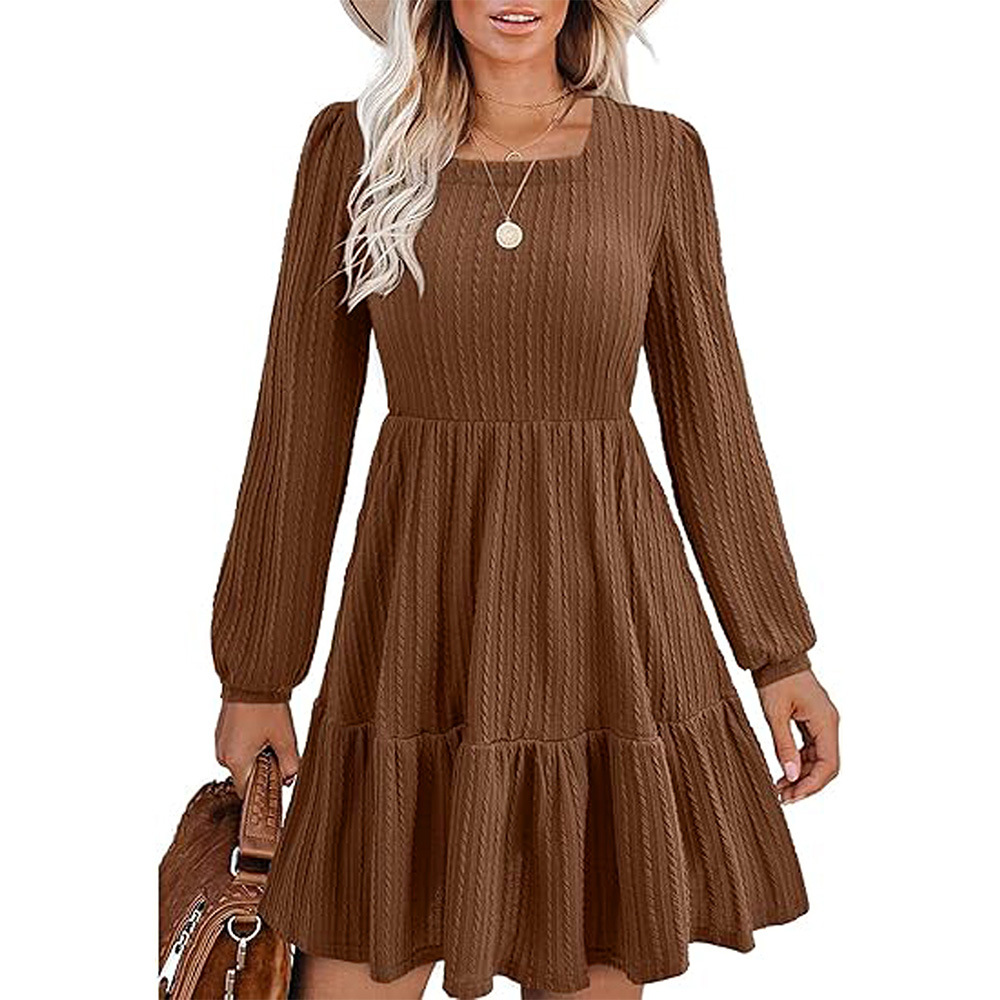 Elegant Womens Midi Dress Stylish Versatile Age Defying Perfect for Autumn and Winter Office Wear Wholesale