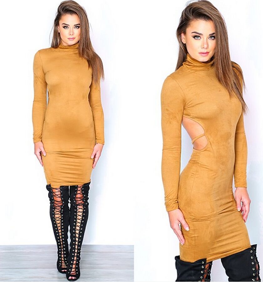 Long Sleeve Bodycon Knit Dress Backless Design Elegant Style Perfect for Parties and Special Occasions Wholesale