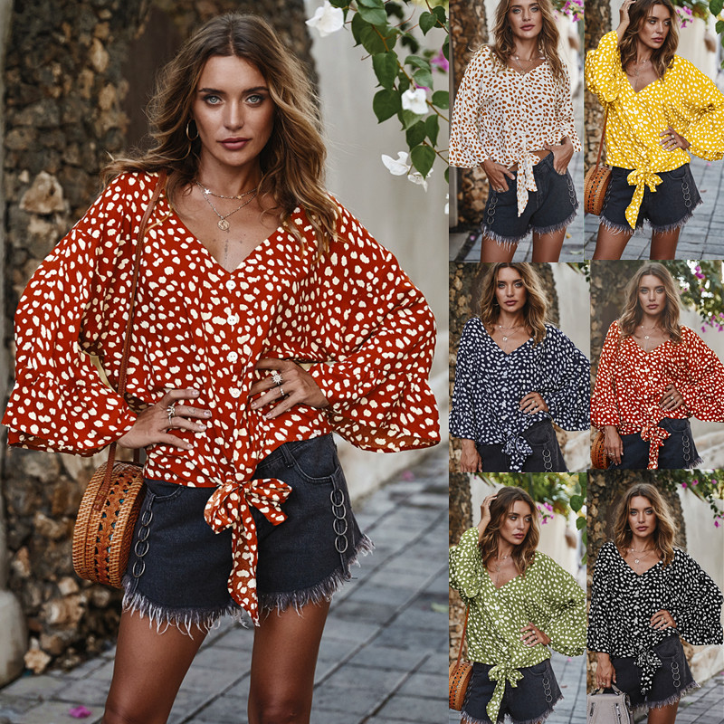 Womens Polka Dot Top Original Design Trendy Style Fashionable Elements Perfect for Casual Wear Wholesale Available