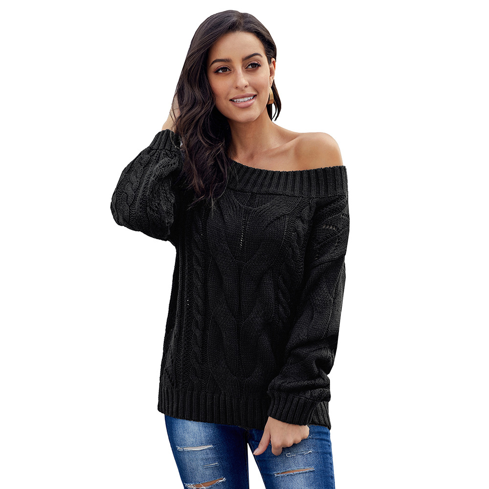 Womens Casual Pullover Sweater Round Neck Long Sleeve Loose Fit Solid Color Plus Size Autumn Winter Collection