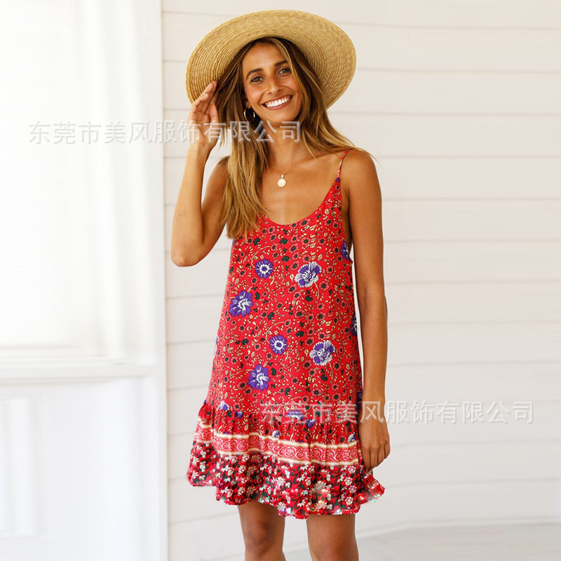 Spring Fashion Womens A Line Dress Sleeveless Round Neck Flowy Design Casual Streetwear Wholesale Available