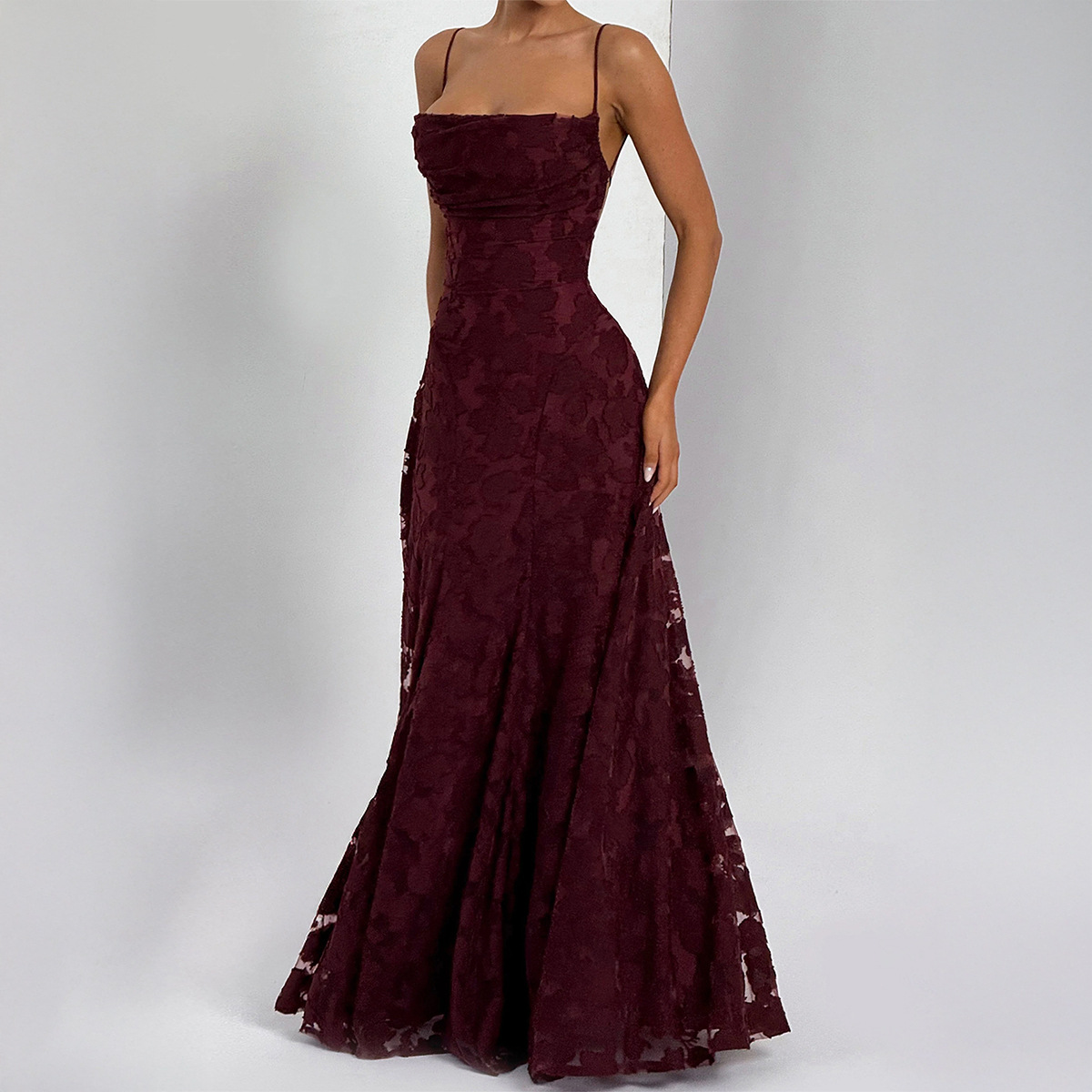 Elegant European and American Style Sleeveless A line Long Dress for Women