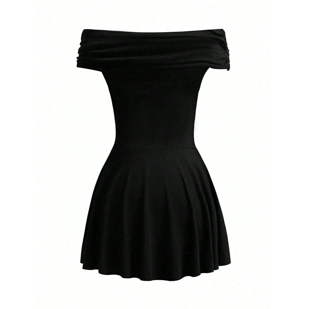 Pure Desire Style Off Shoulder High Waist Short Dress for Women Summer