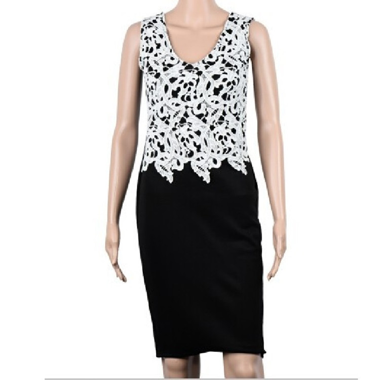 Womens Sexy V Neck Lace Patchwork Midi Dress Slim Fit Pencil Silhouette Elegant Design Perfect for Parties and