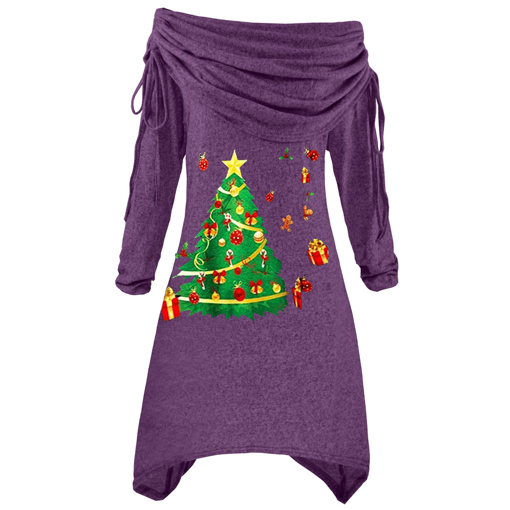 Women's Floral Knit Long-Sleeve Dress