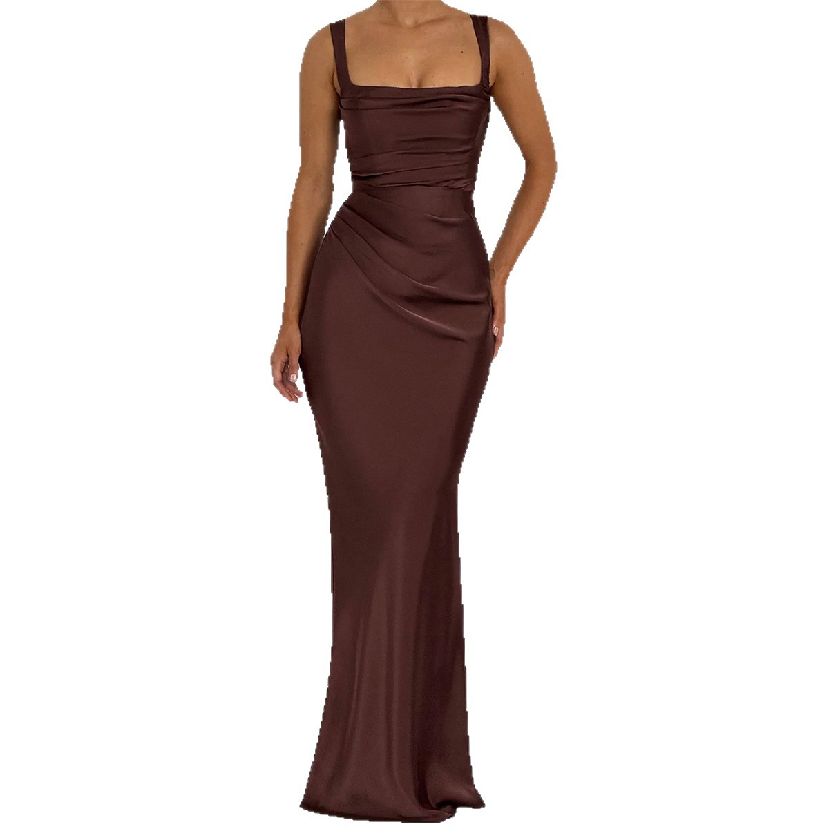 Elegant Sleeveless Bodycon Long Dress for Women Autumn Winter