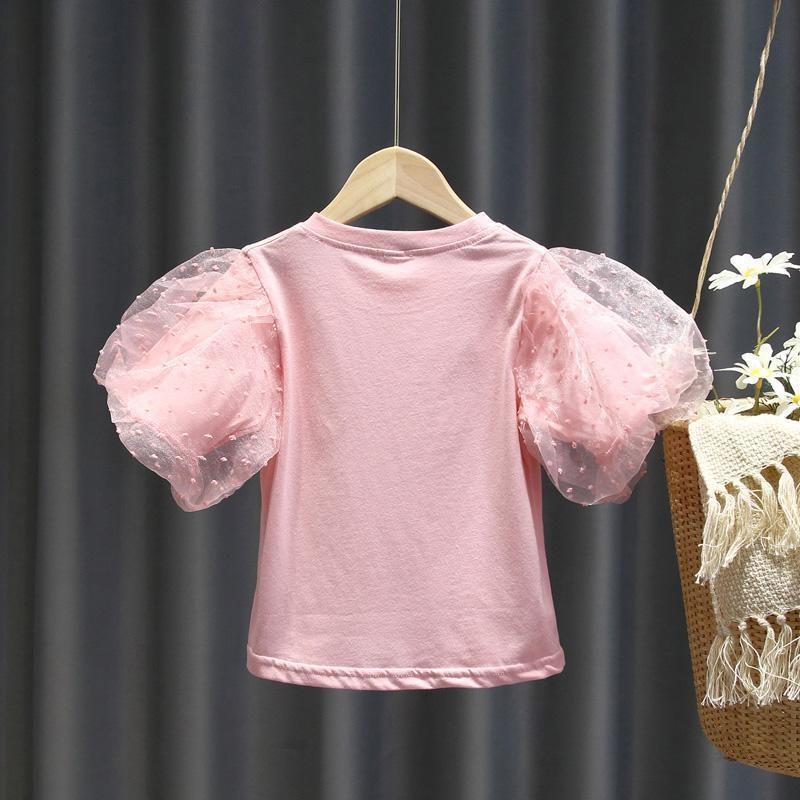 Girls Short Sleeve T Shirt Puff Sleeve Design Soft Fabric Summer Style Perfect for Casual Wear Wholesale Available