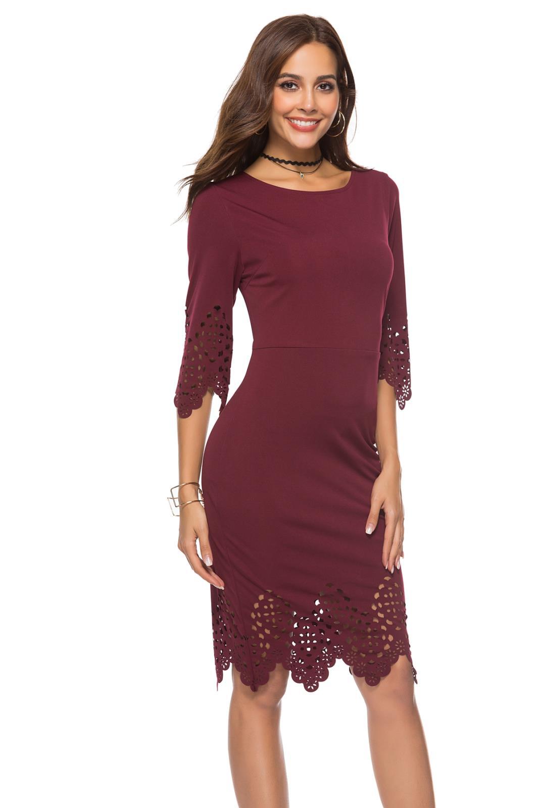 Silk Pencil Dress Summer Style Round Neck Elegant Design Perfect for Parties and Events Wholesale Available