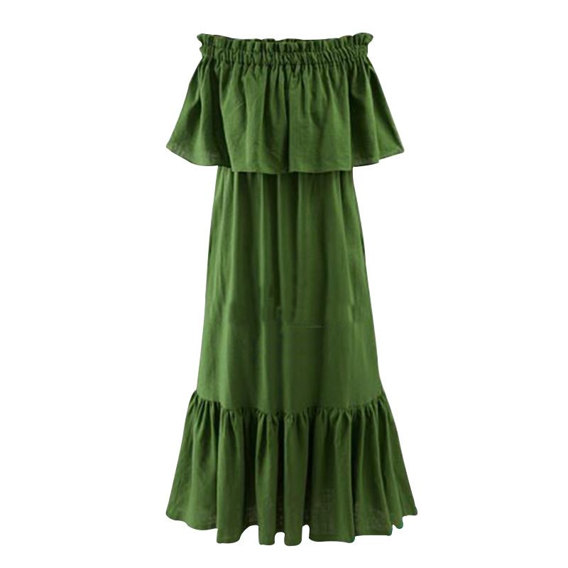 Plus Size Off Shoulder Maxi Dress Ruffle Hem Versatile Two Way Wear Elegant Style Wholesale Availability