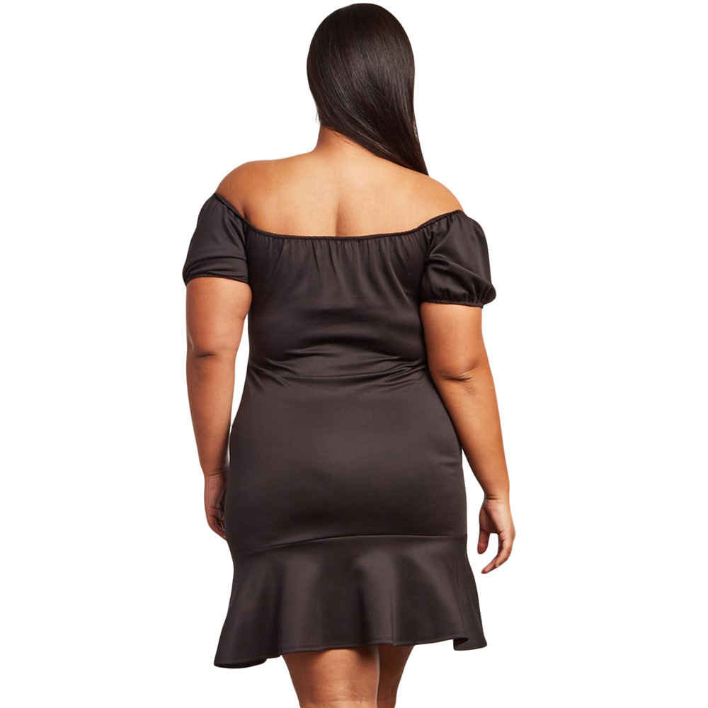 Summer Plus Size Dress Slim Fit Sexy Off Shoulder Short Sleeve Deep V Neck Evening Party Wear Wholesale Available