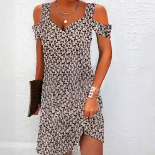 3D Digital Print Dress Summer Style Short Sleeve Comfortable Fabric Perfect for Casual Outings Wholesale Available