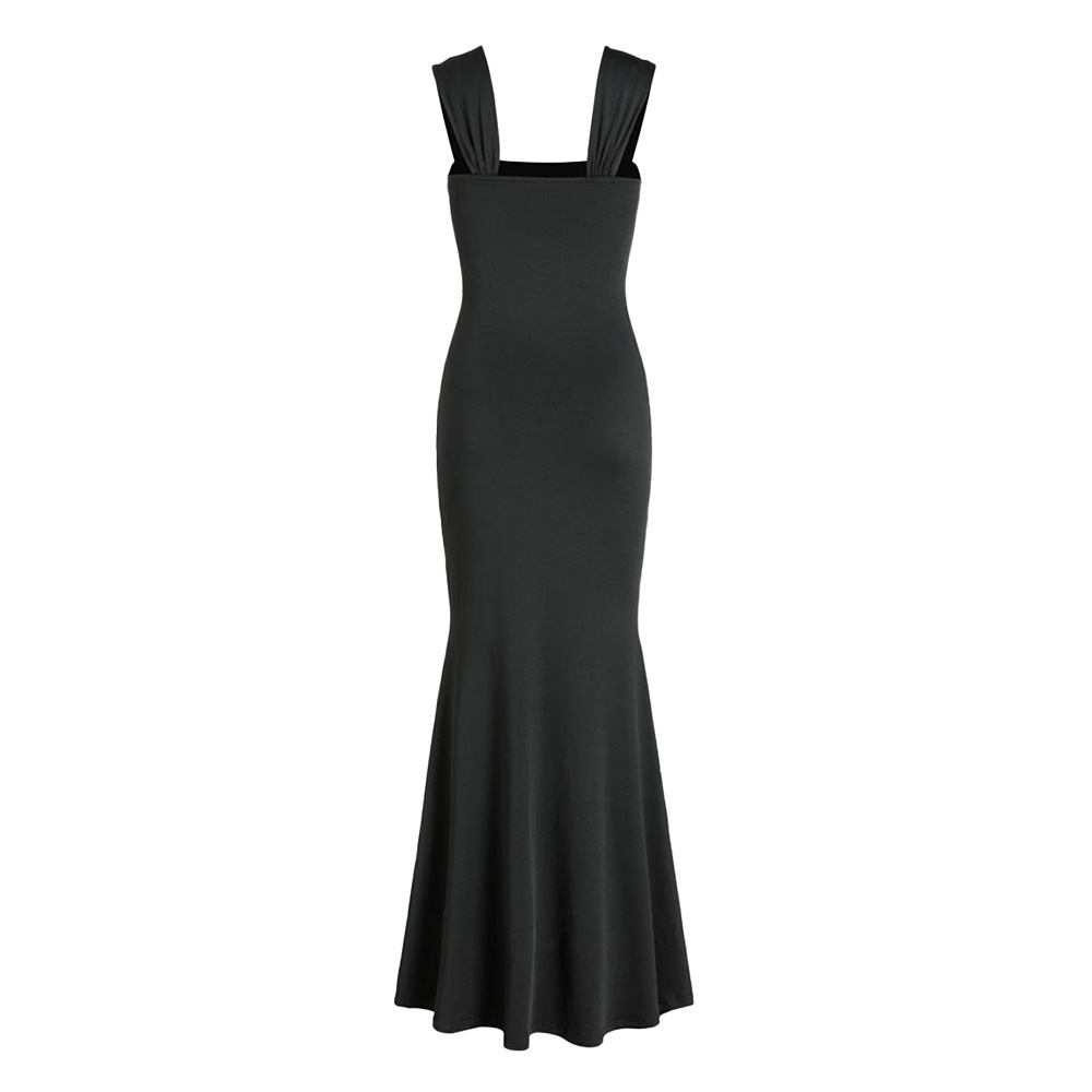 Sexy Slim Fit Long Mermaid Dress with Square Neck and Bodycon Design