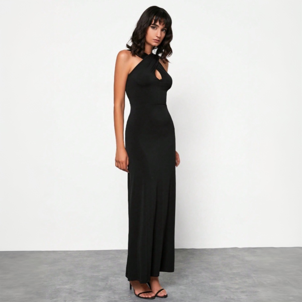 Hot Selling Cross Border Women's Dress Spring Summer Pure Desire Sexy Backless Design High Waist Long Skirt