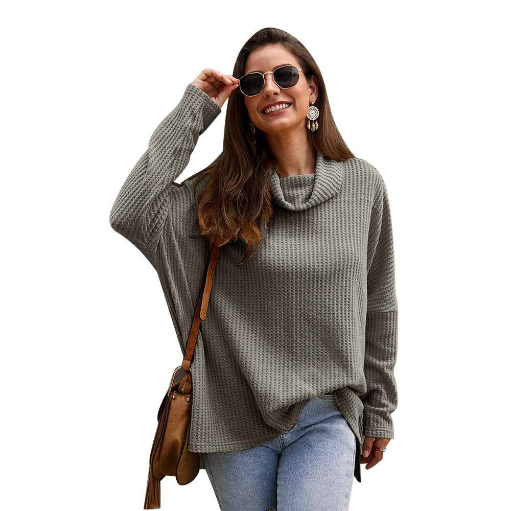 High Neck Womens Knit Sweater European and American Fashion Autumn Winter Style Custom Design Wholesale Available