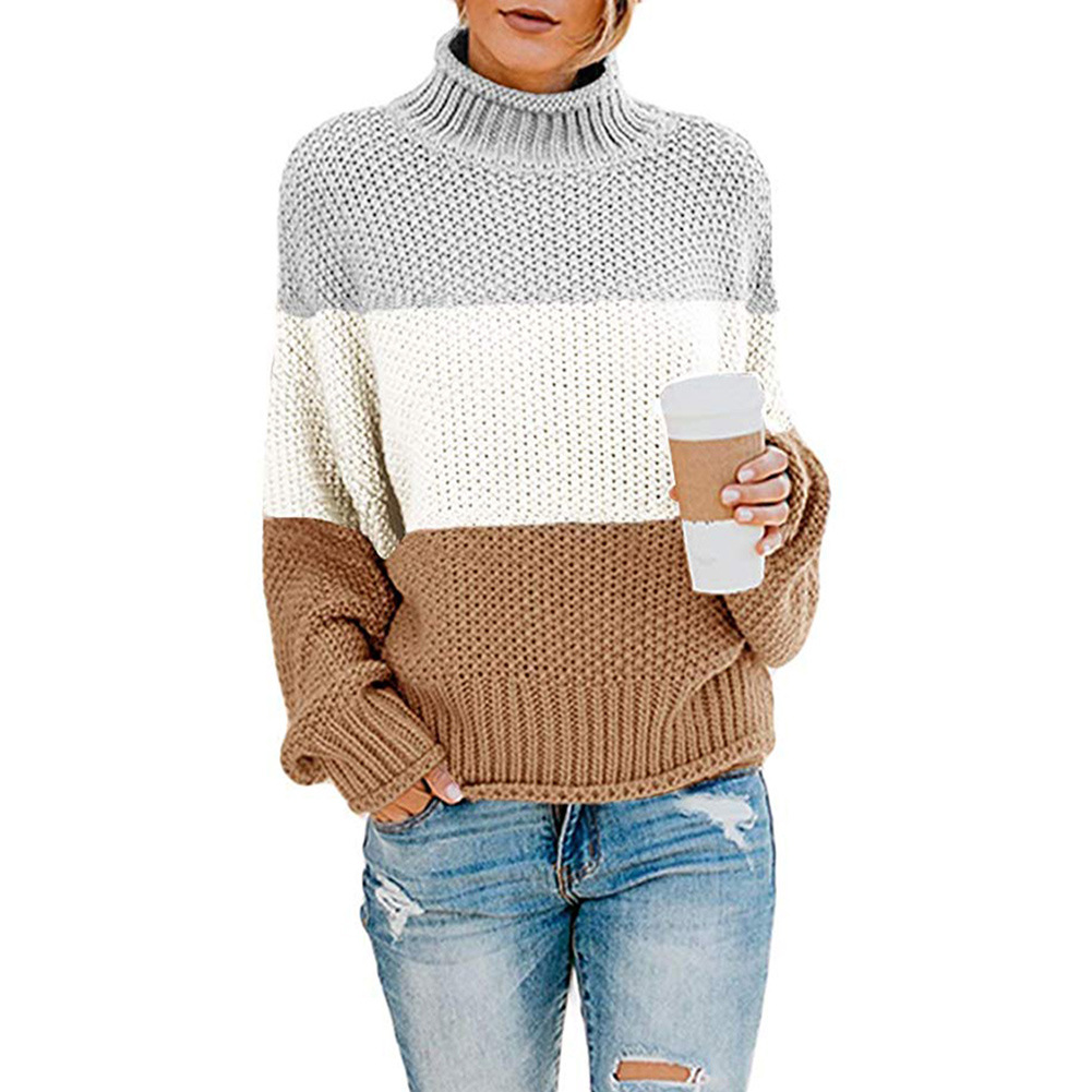 Womens Oversized Turtleneck Sweater Batwing Long Sleeves Warm Knit Fabric Versatile Style Perfect for Winter Wear