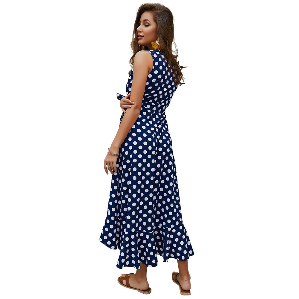 Sleeveless Polka Dot Dress Original Design Summer Style Casual Wear Wholesale Available private label