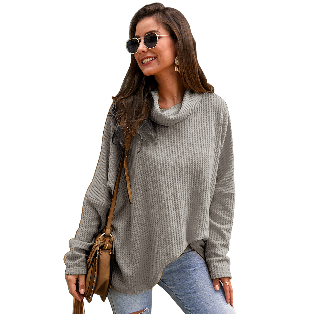 High Neck Womens Knit Sweater European and American Fashion Autumn Winter Style Custom Design Wholesale Available