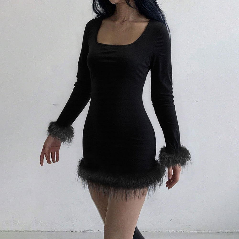 Women's Slim Fit Knit Long-Sleeve Dress
