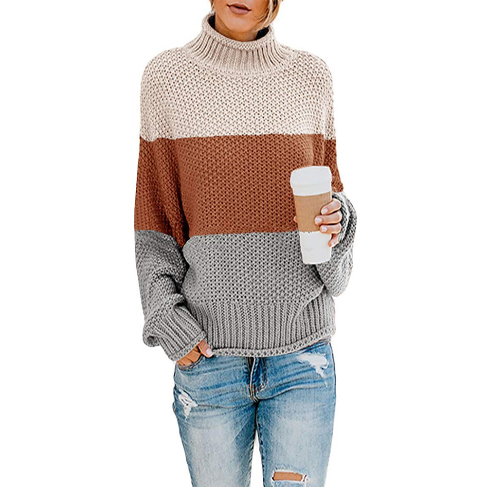 Womens Oversized Turtleneck Sweater Batwing Long Sleeves Warm Knit Fabric Versatile Style Perfect for Winter Wear