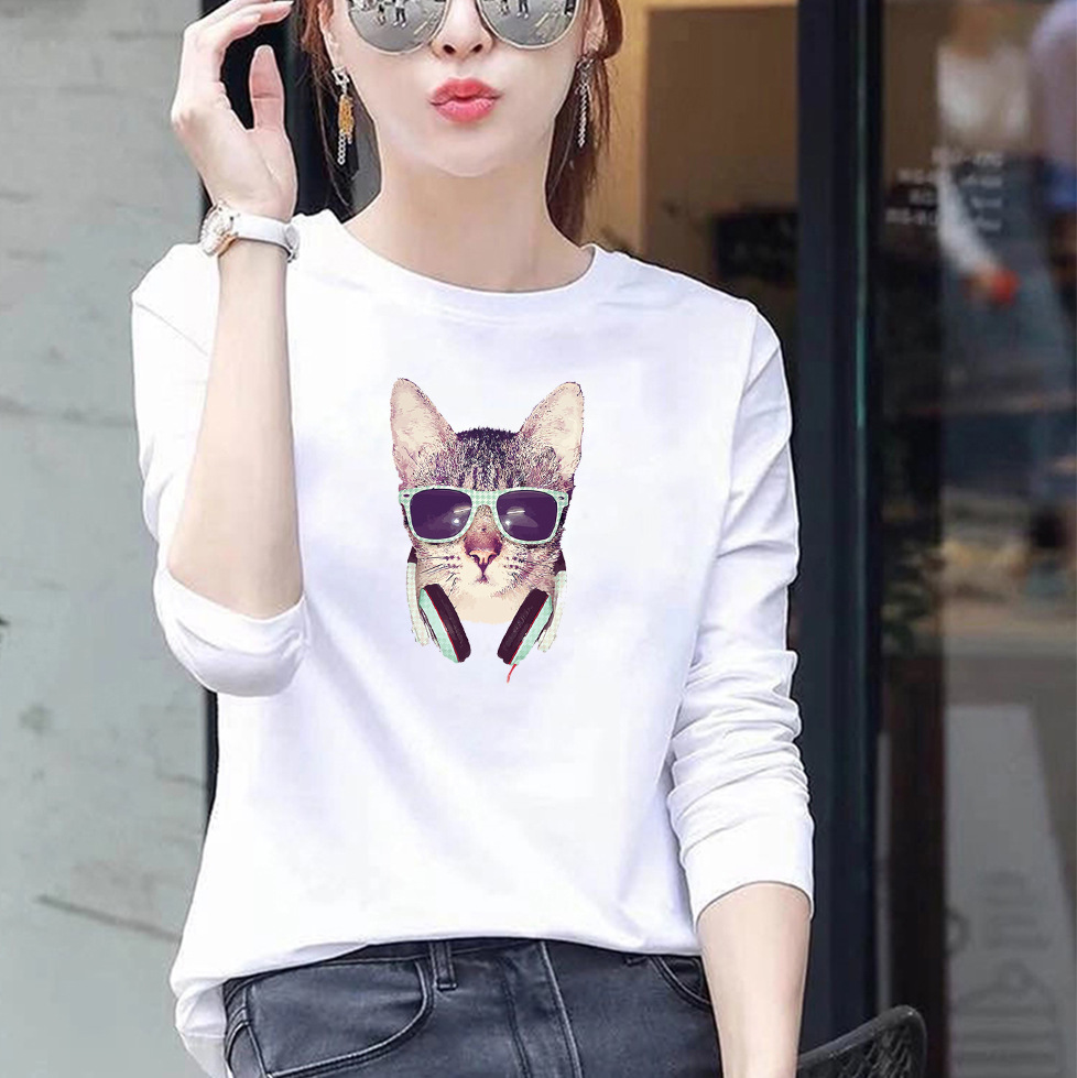 Womens Loose Fit Round Neck Long Sleeve T Shirt 95 Cotton Floral Print Plus Size Casual Spring Wear Wholesale