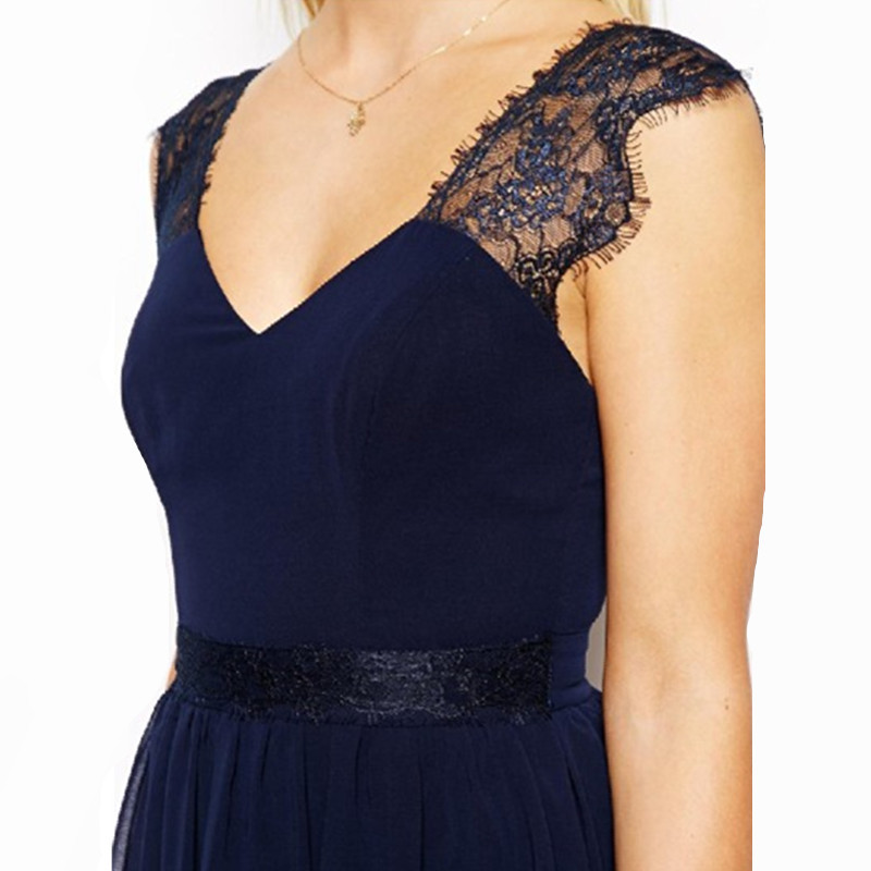 Chiffon Lace Trimmed Slip Dress Solid Color Sexy Design Summer Fashion Wholesale Available ready to ship