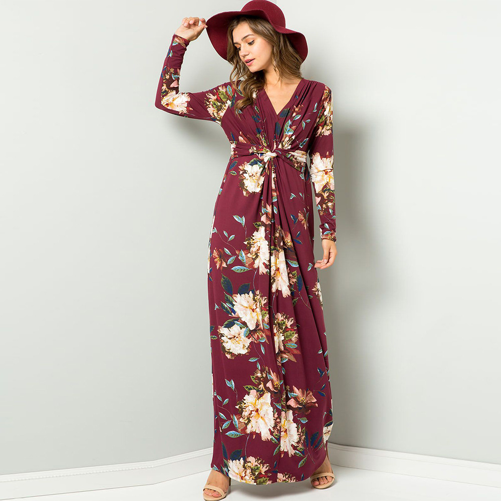 Fashionable Long Sleeve Printed Dress for Women Autumn Winter Style Perfect for Casual Outings Wholesale Available