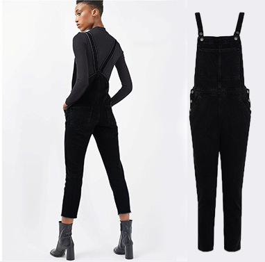 Womens Distressed Denim Overalls Casual Style Adjustable Straps Comfortable Fit Perfect for Everyday Wear