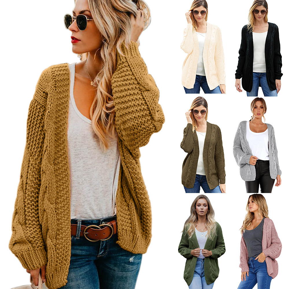 Womens Mid Length Cardigan Sweater Long Sleeve Cozy Knit Winter Fashion Wholesale Available