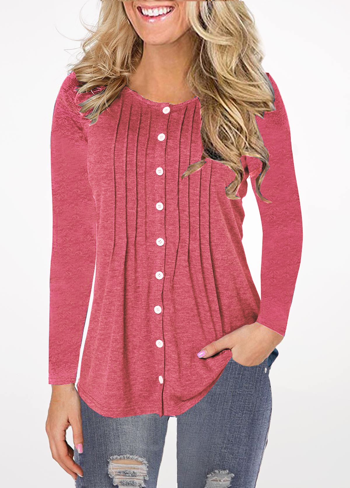 Womens Gradient Long Sleeve Top Autumn Winter Fashion Casual Wear Wholesale Available fast shipping