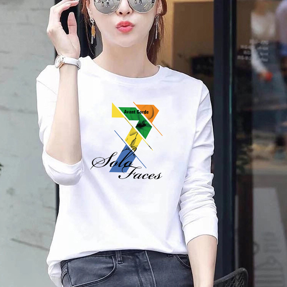 Womens Loose Fit Round Neck Long Sleeve T Shirt 95 Cotton Floral Print Plus Size Casual Spring Wear Wholesale