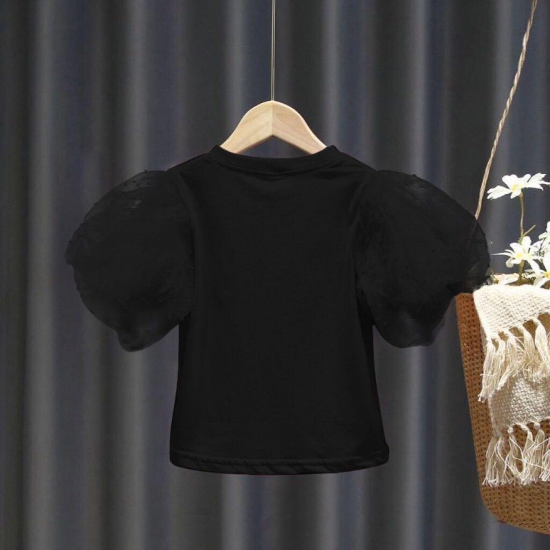 Girls Short Sleeve T Shirt Puff Sleeve Design Soft Fabric Summer Style Perfect for Casual Wear Wholesale Available