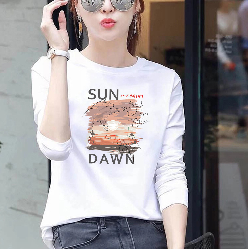 Womens Loose Fit Round Neck Long Sleeve T Shirt 95 Cotton Floral Print Plus Size Casual Spring Wear Wholesale