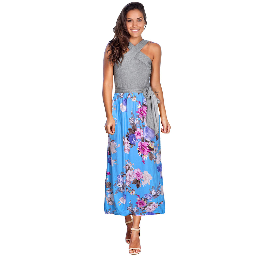 Summer Womens Dress Floral Print Tie Detail Mid Length Casual or Party Wear Wholesale Available