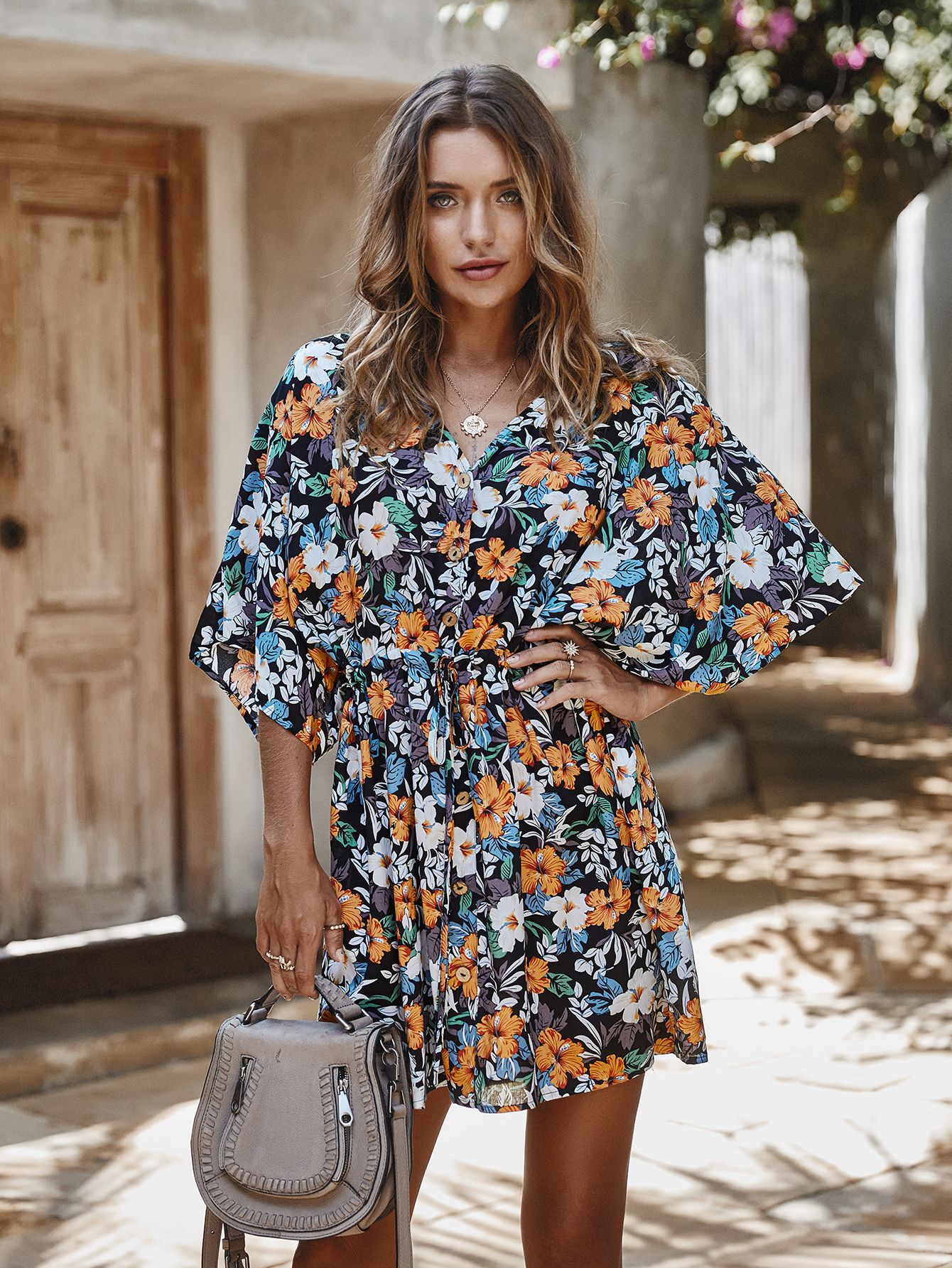 Fashionable Floral Print Womens Dress Spring Collection Casual Wear for Everyday Use Wholesale Available