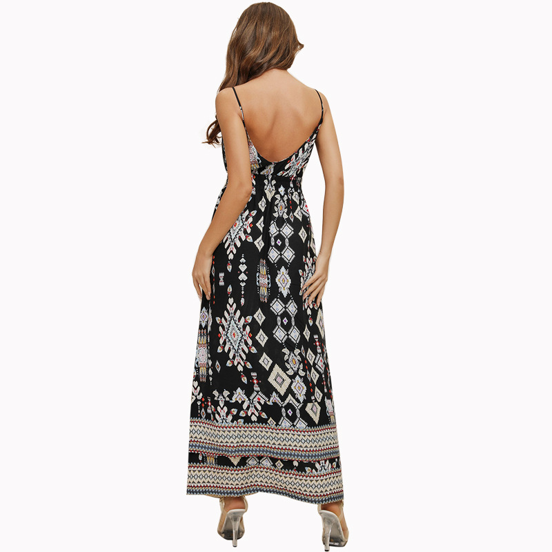 Floral High Waisted Vacation Dress Womens Casual Style Comfortable Fit Summer Fashion Wholesale Available