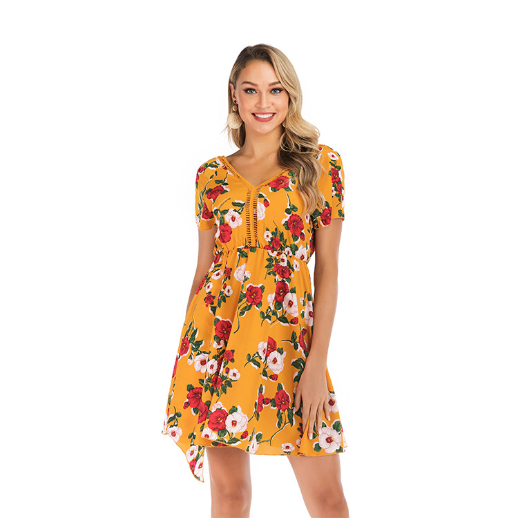 Bohemian Style Maxi Dress V Neck Flowy Silhouette Summer Fashion Perfect for Casual Outings Wholesale Available