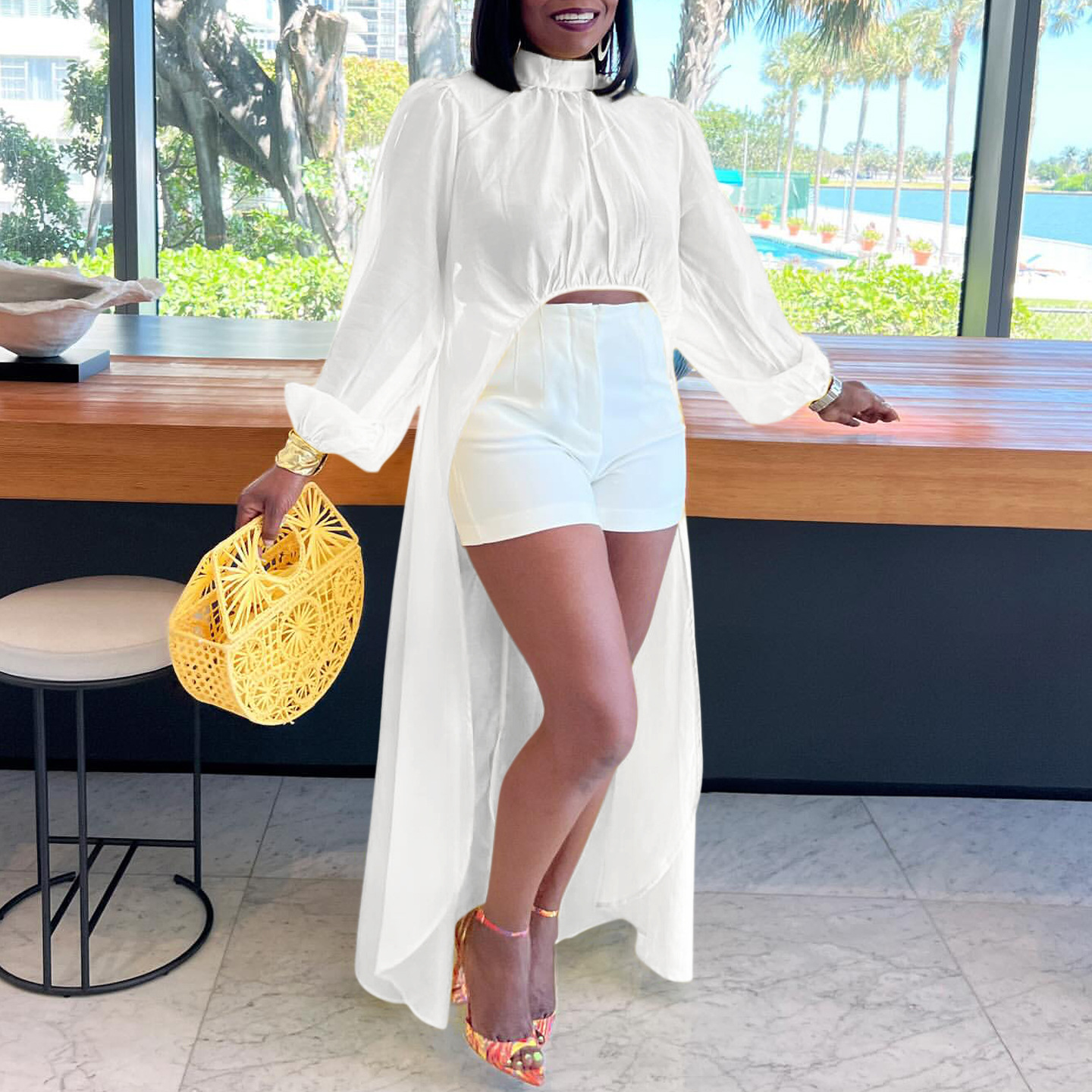 New Fashion Loose Plus Size Solid Color Sexy Long Dress African Dress