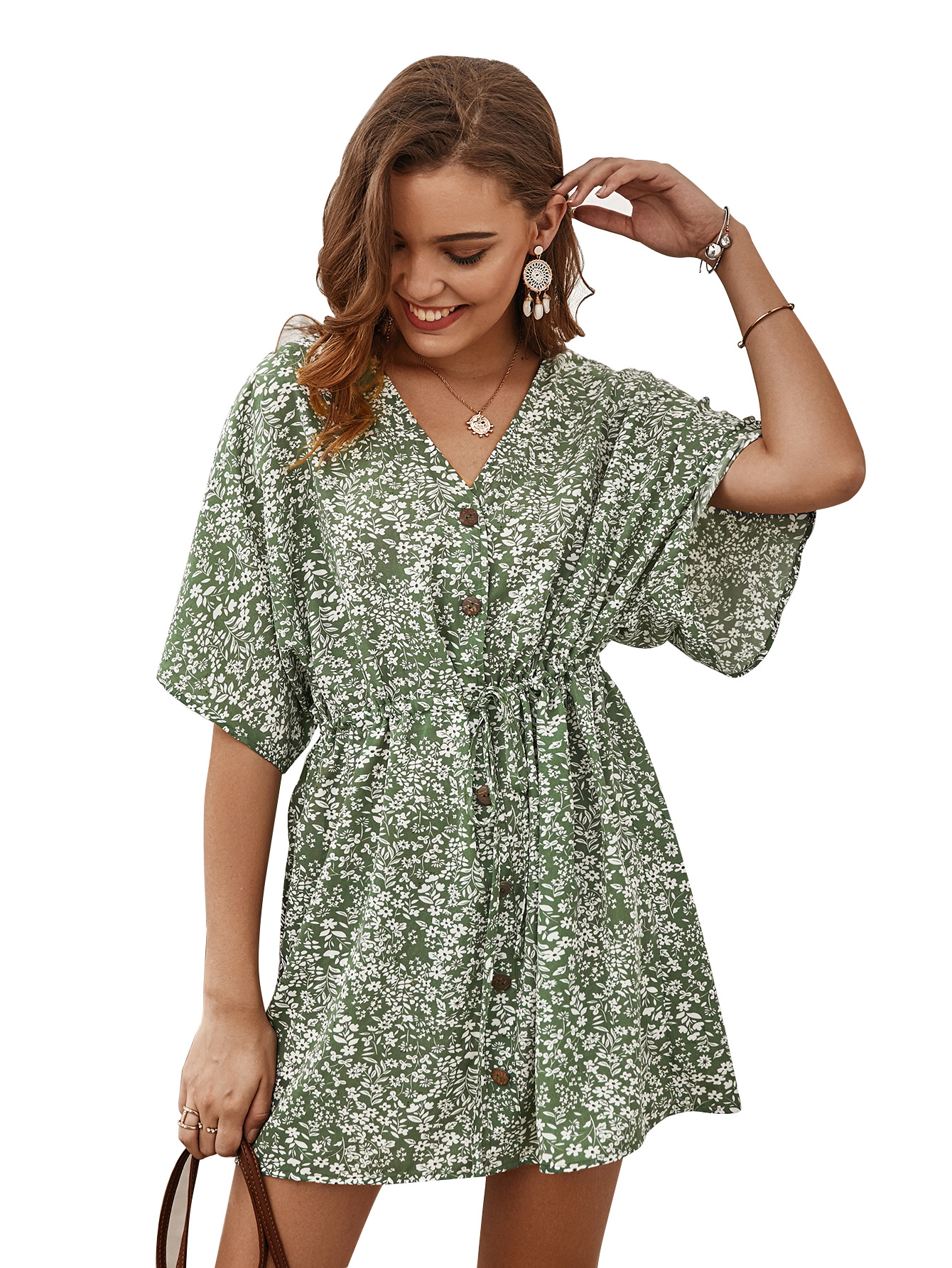 Womens Designer Floral Dress Spring Summer Collection Casual Style Lightweight Fabric Wholesale Available