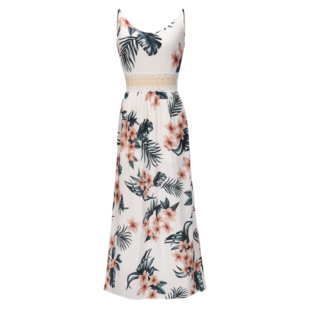 Womens Floral Print Maxi Dress Adjustable Straps Sexy Design Summer Style Wholesale Available