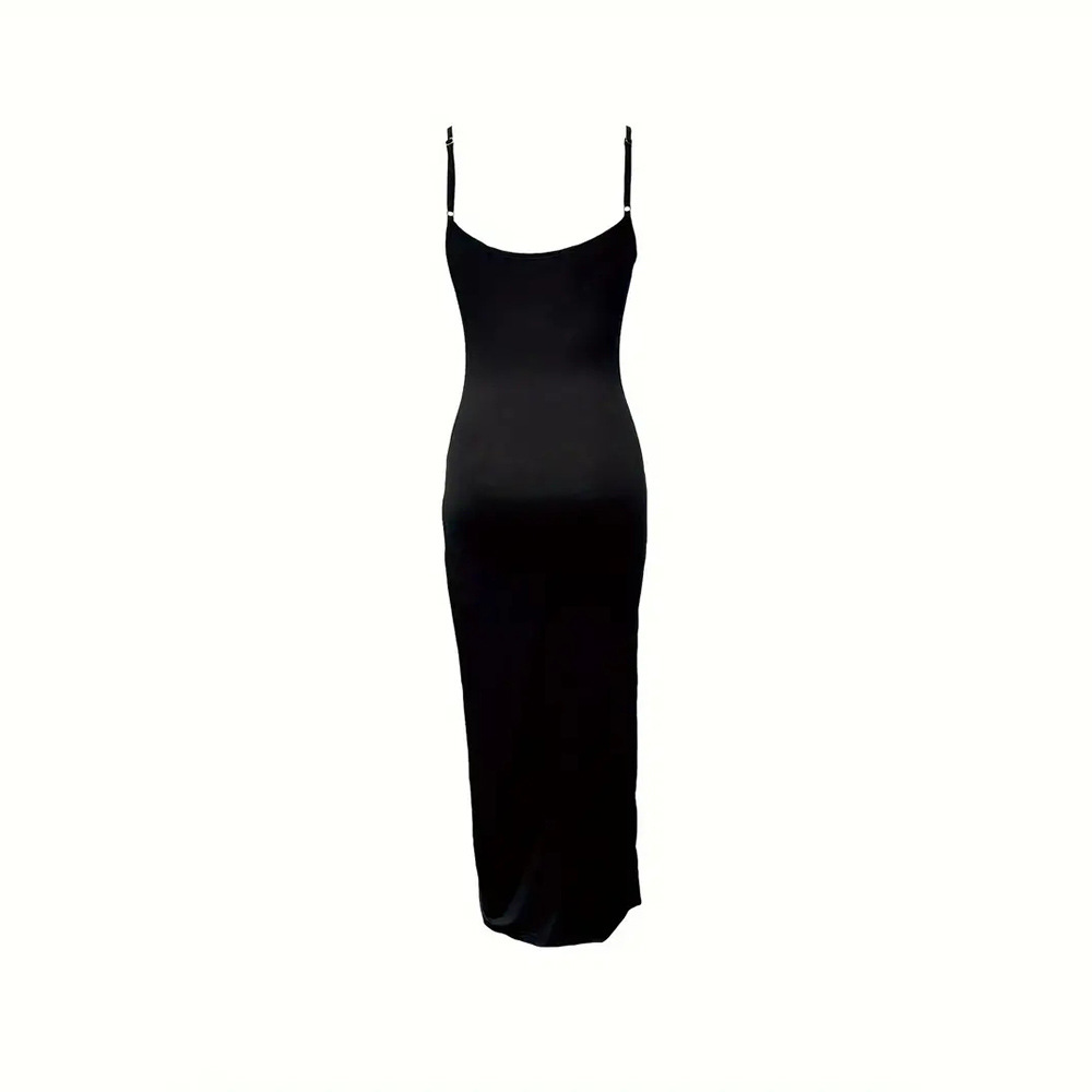Sexy Ruched Drawstring Midi Dress with Side Slits Elegant Design Adjustable Fit Perfect for Parties Wholesale